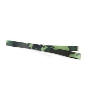 Celine Paris Camouflage Nylon and Leather Belt